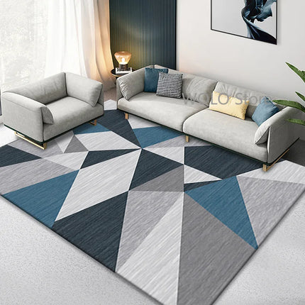 Nordic Marble Geometry Carpets for Living Room Light Luxury Large Area Home Decor Rugs Bedroom Non-slip Soft Floor Mats Washable