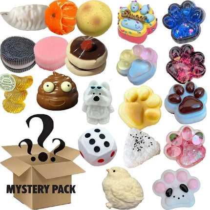 Figet Toys 3pcs/Set Mystery Kawaii Cat's Paw,Simulated Food,Antistress Squishy Toy, Squeeze Toy, Mochi Squishy, Stress Reliever