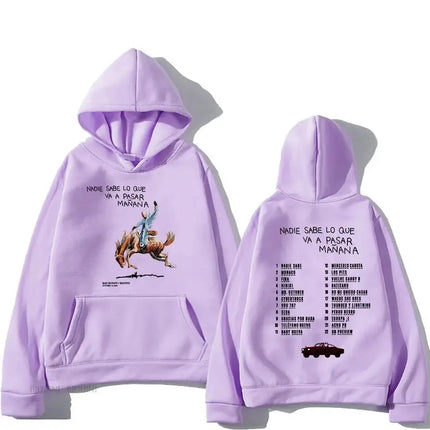 Bad Bunny RIP Hoodies Men/Women Clothing Sudaderas Album Nadie Sabe Lo Que Va Pasar Manana Sweatshirts Long Sleeve Autumn Hoody