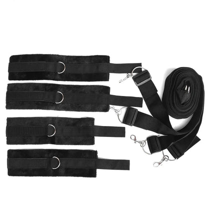 Bed BDSM Kit Set Sex Toy Handcuffs for Couple Woman Adult Supplies BDSM Restraints Bed Bondage Rope Sexual Handcuffs Sexy Game