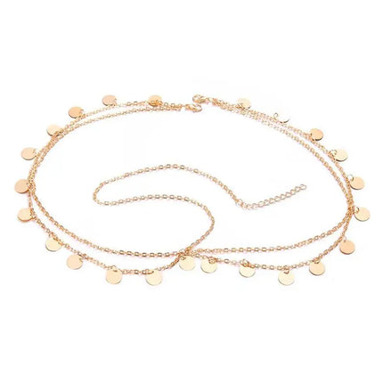 Wave Tassel Chain Headwear Tassel Electroplated Alloy Sequin Round Sheet Multi-layer Wedding Supplies Hair Accessories