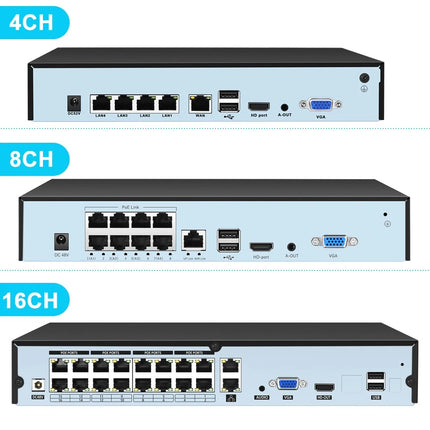 4k Ultra HD POE NVR Video Recorder Onvif H.265 48V Face Detection IP Camera CCTV System P2P Network Security Surveillance Camera
