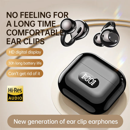 X62 Smart TWS Ear Clip Bluetooth Headphones Digital Display 150 Language Translation 30H Battery Open Ear Design for Sports 2026