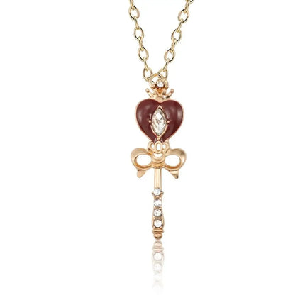Girl Crystal Cosplay Pendant Necklace Cosplay Props Necklace Anime For Sailor Moon Loving Magic Wand Accessories