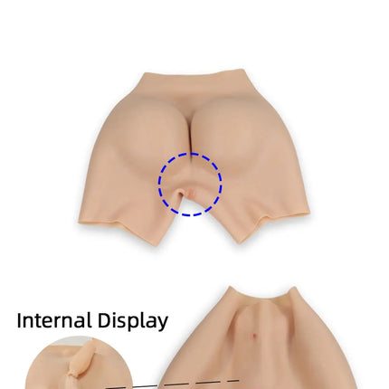 Cosplay Chest Silicone Breast Forms Huge Fake Boobs and Fake Vaginal Pants Set Sexy Buttocks 1.2cm Hip Enhancer Pant