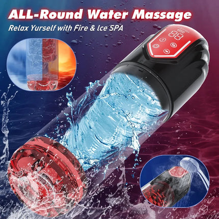 Electric Male Masturbator Stroker Telescopic 9  Rotation Artificial Vagina Tongue Licking Machines Pocket Pussy Sex Toys for Men