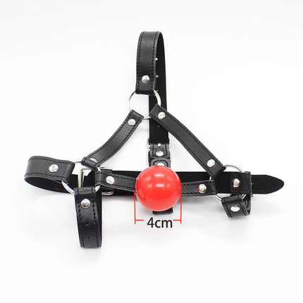 Bdsm Bondage Harness Strap Head Belts with Silicone Hollow Mouth Gag Ball and Nose Hook for Fetish Slave Role Play Sex Toys