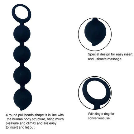 New Silicone Big Anal Plug 4 Beads Anal Bead Anus Masturbation Butt Plug Flirt Adult Sex Toy Prostate Massage For Men Women 18+