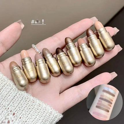 12colors Matte Eyeshadow MAGIC CASA Capsule Eye Set High-gloss Silkworm Small Golden Bean Not Easy To Smudge Brand Eye Makeup