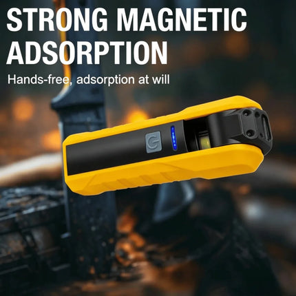 Rotatable COB Work Light LED Flashlight USB Charging Car Repair Lamp SOS Warning Light With Magnet Hook 4 Modes Camping Lantern