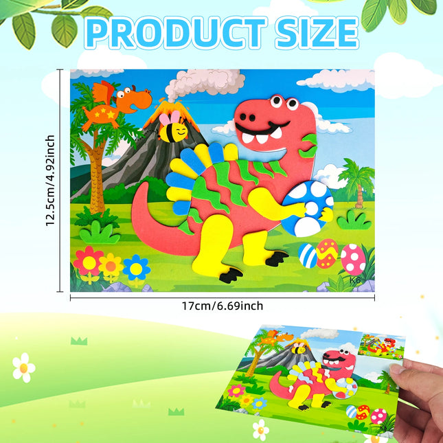 3D EVA Foam Sticker Puzzle DIY Cartoon Animal Educational Toys for Toddlers Kids Art Craft Kits Creative Activity Birthday Gifts