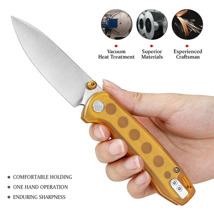 TRIVISA Dragonfly Pocket Knife for Men, 14C28N Blade PEI Handle Folding EDC, Camping Hunting Hiking Outdoor Tool with Clip Gifts