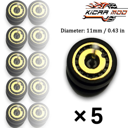 1/64 Model Wheels Rubber Slick Tires ABS Wheels for Hot Wheels  Tomica Mainline Diecast Model Car Refit Parts-Dia 11mm (5 Set)