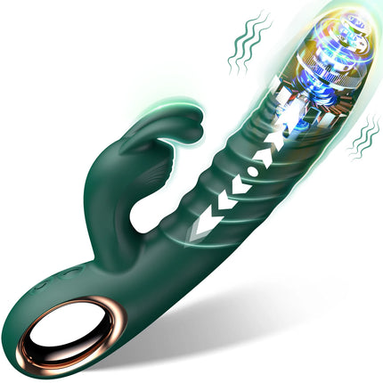 3 IN 1 Powerful Thrusting Rabbit Vibrator Female Clitoris Stimulator G Spot Dildo Massager  Adults Sex Toys for Women