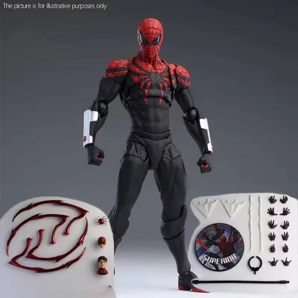 New Spider-Man doll, premium PVC black and red Spider-Man Mess Toys, anime-style action doll, suitable for collection and as a g