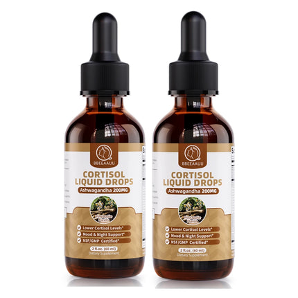 BBEEAAUU Cortisol Health Drop Stress Relief,Balanced Cortisol Response,Relaxation & Deep Sleep  Magnesium,β-NAD+ & Ashwagandha