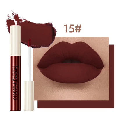 24 Colors Matte Lipstick Woman Lip Makeup Velvet Lipgloss Long Lasting Lip Tint Waterproof Non-stick Cup Lip Gloss Cosmetics