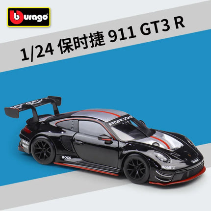 Bburago 1:24 Porsche 911 GT3 R Alloy Sports Car Model Diecast Metal Track Racing Car Vehicle Model High Simulation Kids Toy Gift