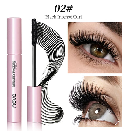 Long Lasting Black Mascara - Intense Length & Volumizing,Waterproof, mudge-Proof,Quick-Dry,Clump-Free,Curling Styling For Bold