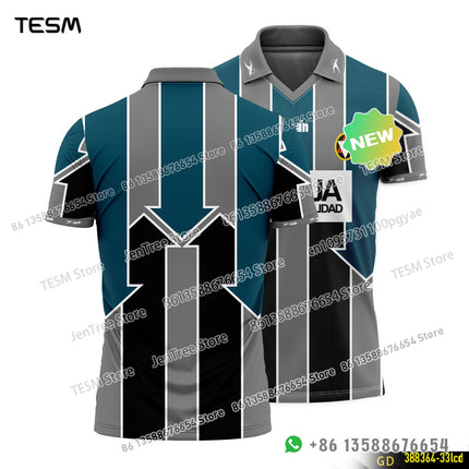 TESM Summer POLO Shirt Men Summer Sports V-neck T-shirt Street Trendy Short Sleeve 3D HD Print T-shirt
