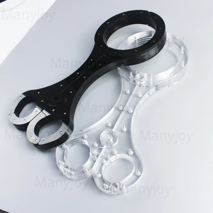 Luxury Clear Crystal Pillory Cangue Collar Neck Ring Oval Handcuffs Wrist Restraint Lock Bondage Yoke Sex Toy for Men Women