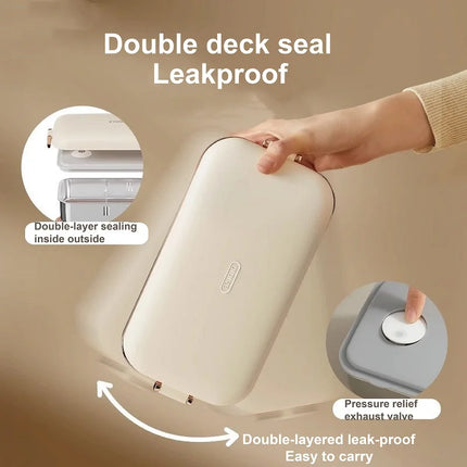 45W Electric Lunch Box Office Heated Lunch Box Portable Water-free Food Heater 304 stainless steel Insulated Lunch Box 800ml
