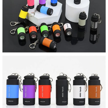 Micro LED Strong Light Pocket Keychain Flashlight USB Rechargeable Waterproof Outdoor Hiking Camping Mini Flashlight Pendant