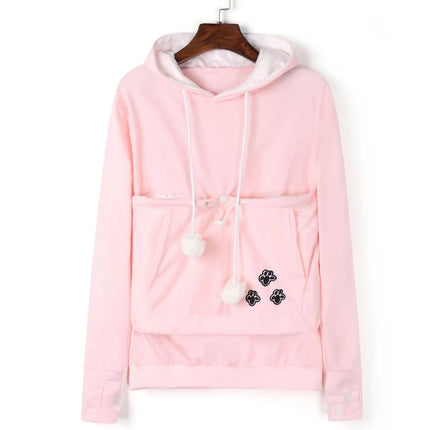 Cat Lovers Hoodies Pouch Dog Pet Hoodies For Casual Kangaroo Pet Paw Pullovers Cuddle Pouch Sweatshirt Pocket Animal Ear Hooded