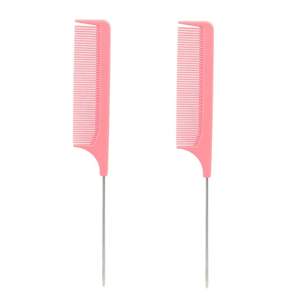1 Professional pointed tail comb hair salon stainless steel comb anti-static dyeing comb styling tool Special for real hair wigs