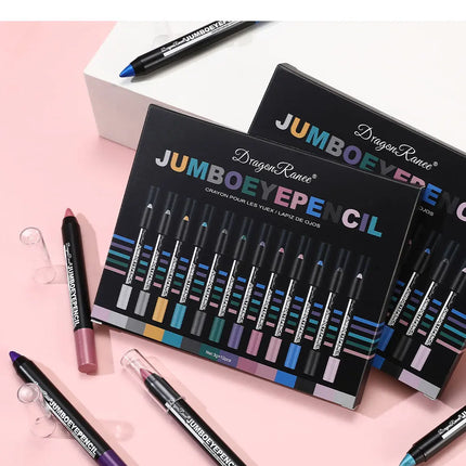 12Pcs Highlighter Eyeshadow Pencil Set Waterproof Glitter Eye Shadow Lying Silkworm Makeup Pigment Cosmetics White Eyeliner Pen
