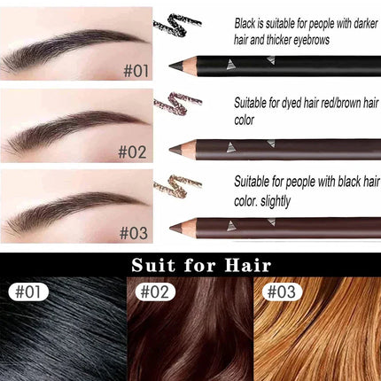 6/12Pcs Eye Brow Pencil Waterproof Professional Women Eye Makeup Pen Easy Color Natural Black Cosmetic Beauty Eyebrow Tool