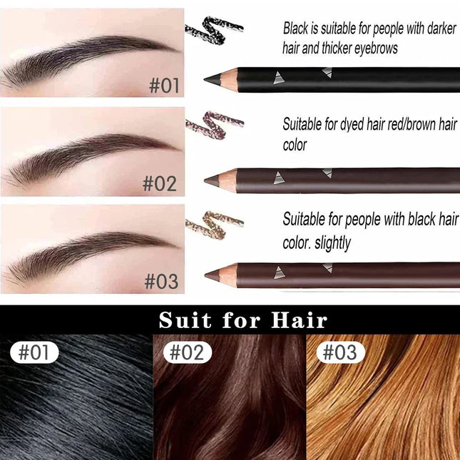 6/12Pcs Eye Brow Pencil Waterproof Professional Women Eye Makeup Pen Easy Color Natural Black Cosmetic Beauty Eyebrow Tool