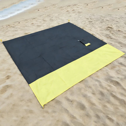 Double-color beach blanket, large size, waterproof and sand-proof picnic mat for 2-3 adults, lightweight travel camping hiking b