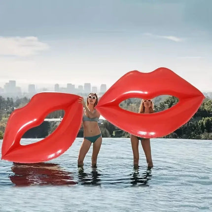 Outdoor Water Sports InflatableToy Summer Pool Beach Red Lips Shape Swimming Lounge Chair Water Playing Inflatable Floating Toys