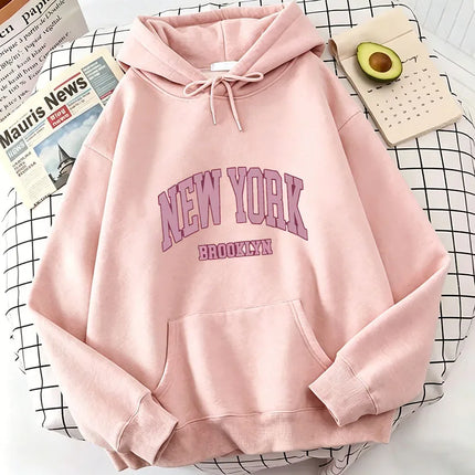 2026 Graphic Hoodies New York Brooklyn Print Hoodies Spring Autumn Winter Casual Hoodies Sweatshirts Men Women Tops