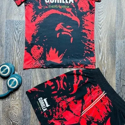 2025 New GORILLA Eagle Sports Set Men's White Graphic Rash Guard T-shirts & Shorts Quick Drying MMA Training Combat Streetwear