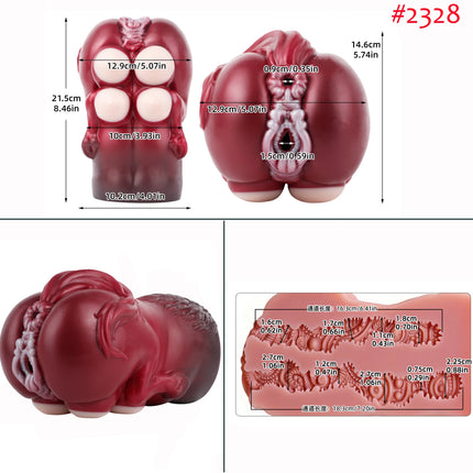 FAAK Silicone Purple Pocket Pussy Fantasy Male Masturbator Sex Toys For Men Butt Stroker Ass with Tight Viginal and Anal Chanel