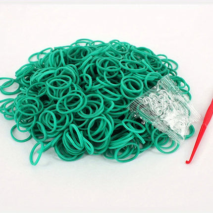 600Pcs Rainbow Rubber Band Loom -DIY Necklace S-clip Girl Rubber Band Bracelet Toys Bracelet Weaving DIY Crafting Tools