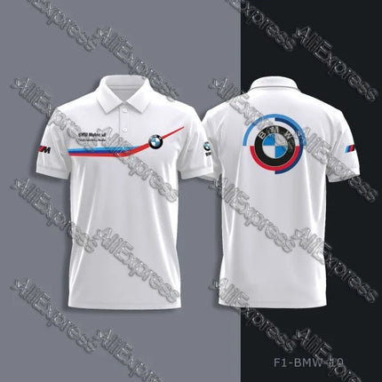 BMW Motorsport Motorcycle Ride T-shirt Racing Team Summer Quick Drying Breathable Polo Shirt Lapel Buttons for Auto Motorrad