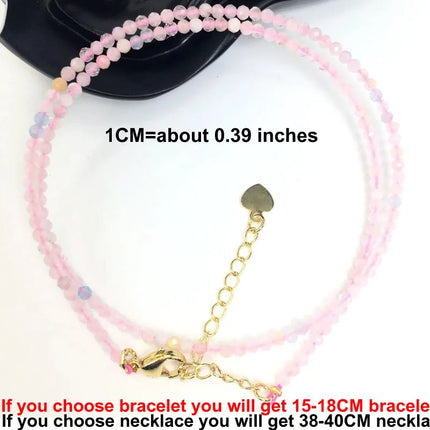 Natural Stone Beads Necklaces bracelet 2-3MM Faceted Round Quarts Tourmalins Mini Beads Necklaces For Women Jewelry Gifts