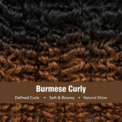 #4/27 Burmese Curly Crochet Human Hair 12A Water Wave With Spiral Curly End Miracle Knots Feather Crochet Hair For Boho Braiding