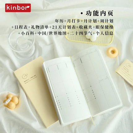 Kinbor Weekly Planner Notebook UnDated Agenda Schedule Daily Monthly Journal Book Portable Record Diary Plan Notepad Stationery