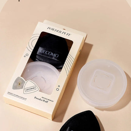 GECOMO Soft Triangular Black Powder Puff Wet And Dry Dual-use Concealer Makeup Cushion