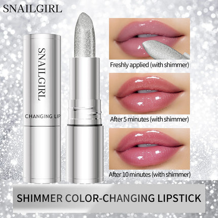 Temperature Color Changing Glitter Lipstick Waterproof Long Lasting Moisturizing Velvet Matte Lip Tint Red Pink Sexy Lips Makeup