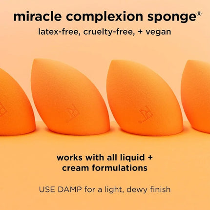 Real Techniques Skin Sponge, Makeup Blender, Liquid Base & Cream, Professional Makeup Tool Without Stripes, 4 Free Units