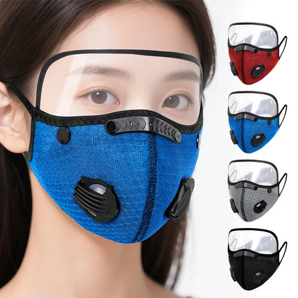 Men's Cycle-Ready Face Mask with Active Carbon Filters and Dust Goggles