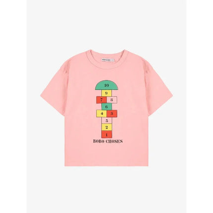 Colorful Cartoon Printed Children's T-shirt 2026 Summer Cute Baby New Cotton Breathable Round Neck Parent Child Short Sleeve