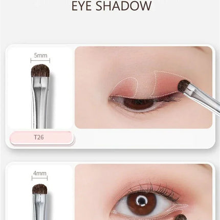 Small Angle Precise Detail Eyeshadow Brush Soft Horse Hair Eyelid Highlighter Lying Silkworm Makeup Brushes Eyes Make Up Tools