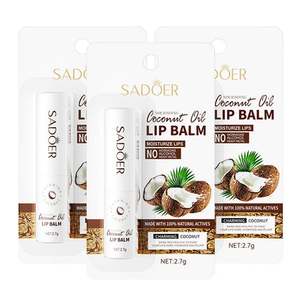 SADOER Coconut Lip Balm Moisturizing Anti Cracking Hydrating Repair Nourishing Anti Wrinkles Lipstick Lips Skin Care Products