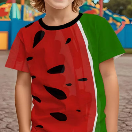 Fashion Lime Lemon Pattern T-Shirt for Kids Hot Sale Fruit 3D Printed T Shirts Summer Round Neck Tees Tops Loose Short Sleeves